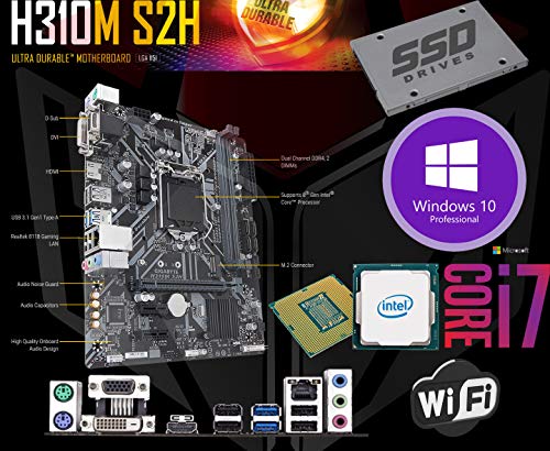 PC de sobremesa Gaming Intel I7 8th Gen SIX CORE i7-8700 de 3,2 a 4,6 GHz MB H310M HDMI DVI RAM 8 GB DDR4 HD SSD 480 GB gráfica UHD 4 K WIFI 300 MB case USB 3.0 licencia Windows 10 PRO MYKA CG-P0303 .