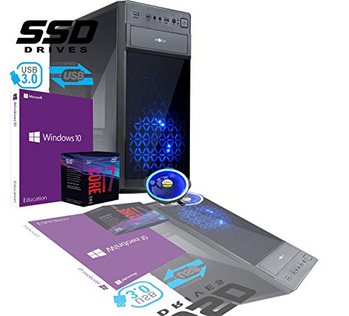 PC de sobremesa Gaming Intel I7 8th Gen SIX CORE i7-8700 de 3,2 a 4,6 GHz MB H310M HDMI DVI RAM 8 GB DDR4 HD SSD 480 GB gráfica UHD 4 K WIFI 300 MB case USB 3.0 licencia Windows 10 PRO MYKA CG-P0303 .