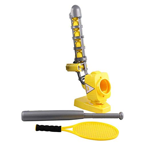 Pc-Lhd Máquina de Lanzamiento de Béisbol de Juegos Deportivos, Máquina Automática de Bolas de Béisbol Herramienta de Práctica Ayuda de Autoformación para Niños Principiantes,Amarillo