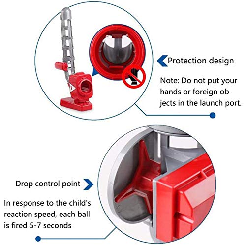 Pc-Lhd Máquina de Lanzamiento de Béisbol de Juegos Deportivos, Máquina Automática de Bolas de Béisbol Herramienta de Práctica Ayuda de Autoformación para Niños Principiantes,Rojo
