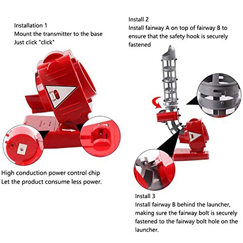 Pc-Lhd Máquina de Lanzamiento de Béisbol de Juegos Deportivos, Máquina Automática de Bolas de Béisbol Herramienta de Práctica Ayuda de Autoformación para Niños Principiantes,Rojo