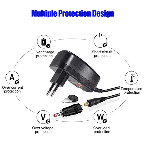 PChero 15 W Universal AC/DC adaptador de conmutación regulado fuente de alimentación con 8 seleccionables adaptador conectores,1500 mA max,5 ft cable de carga-para 3-12 V hogar Electronics Dispositivo