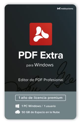 PDF Extra - Editor de PDF profesional - Edita, Protege, Anota, Convierte, Completa y Firma los PDF - 1 PC Windows / 1 Usuario / Licencia de 1 Año