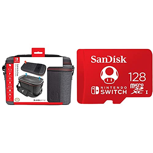 PDP Funda Pull-N-Go Case Edición Elite (Nintendo Switch) + SanDisk SanDisk microSDXC UHS-I Tarjeta para Nintendo Switch 128GB, Producto con Licencia de Nintendo