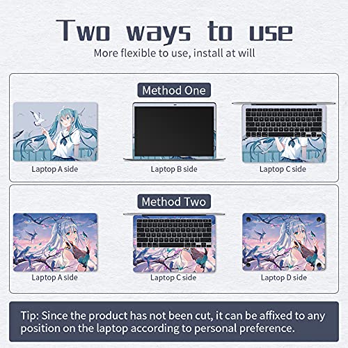 Pegatinas de la computadora portátil Skins Vinyl Cuaderno Skins DIY Anime Girl Funda 13.3"14" 15.6"17.3" Decorar la calcomanía para Mac-Libro/len-OVO/AS-US Autoadhesivo