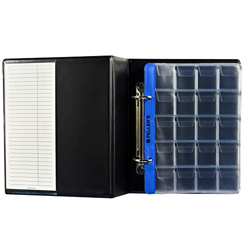 PELLER'S Álbum de Monedas para 160 Monedas (Tipo S Álbum). 5+5 Hojas con 160 Compartimentos 35mm X 35mm y 31mm X 26mm, pour €1, €2, Euro.