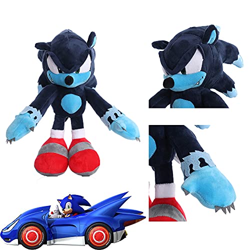 Peluche Sonic Exe de 14.6 Pulgadas, Ray The Flying Squirrel y Bomb Duck Plush, Dark Sonic, Muñeco sónico de Peluche Suave para la colección Cartoon Sonic Lovers (Sonic.exe+Dark Sonic)