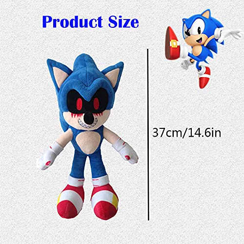 Peluche Sonic Exe de 14.6 Pulgadas, Ray The Flying Squirrel y Bomb Duck Plush, Dark Sonic, Muñeco sónico de Peluche Suave para la colección Cartoon Sonic Lovers (Sonic.exe+Dark Sonic)