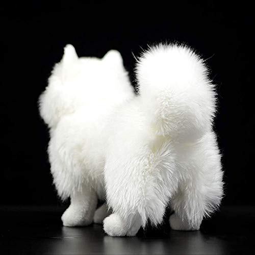 Peluches de Samoyedo realistas, perro de pie de la vida real, cachorro blanco, juguete de peluche para niños, 26 cm