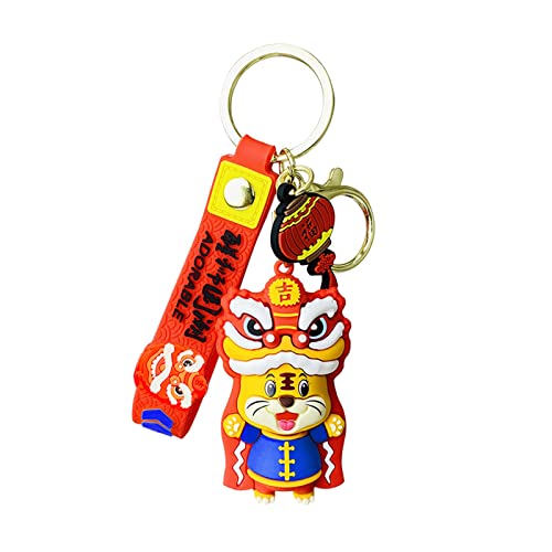 pengyus Key Ring Vivid Appearance Cartoon Adorable Tiger Doll Key Holder for Friends Blue