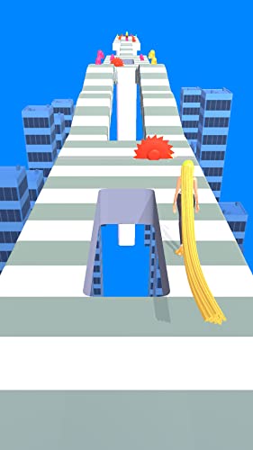 Perfect Hair Women Challenge game & run as long hair runner over bridge sky race to bounce and rob hair collect master 3d over the sonic makeover paper track to fold hair game jump running games 2021