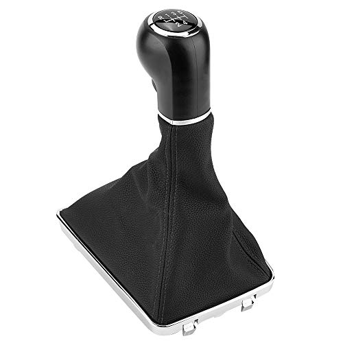 Perilla de Cambio de Marchas, 5 Velocidades y 6 Velocidades Perilla de Cambio de Marchas Gaiter Cubierta de Bota Palanca de Cambio Manija de Bola Cabezal para Corsa GTC 05-10(5 speed)