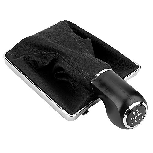 Perilla de Cambio de Marchas, 5 Velocidades y 6 Velocidades Perilla de Cambio de Marchas Gaiter Cubierta de Bota Palanca de Cambio Manija de Bola Cabezal para Corsa GTC 05-10(5 speed)