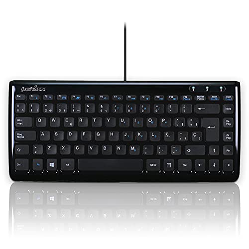 Perixx Periboard-407 Mini Teclado Usb (Español) - Teclas Tipo Chiclet - Color Negro Piano