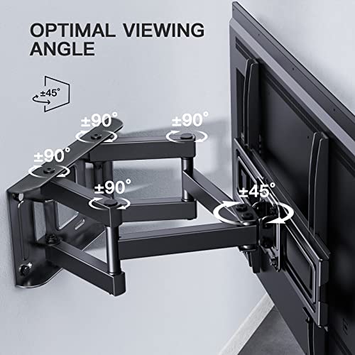 PERLESMITH Soporte TV Pared Articulado Inclinable Y Giratorio – Soporte TV Para 32-55 Pulgadas Pantallas – MAX VESA 400x400mm, Para Soportar 45kg