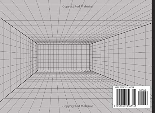 Perspective Grid Graph Paper (1-point): for Interior Room Design, Industrial, Architectural and 3D Design.