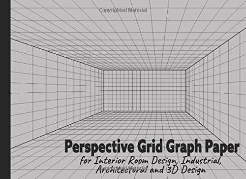 Perspective Grid Graph Paper (1-point): for Interior Room Design, Industrial, Architectural and 3D Design.