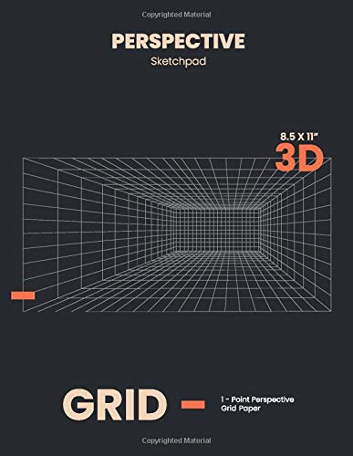 Perspective Sketchpad (Grid): 8.5x11" 1-Point Perspective Gird Graph Paper for Interior Room Design, Industrial, Architectural and 3D Design of 120 Pages (Designers Zone)