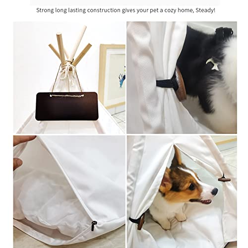 Pets Teepee, Pet Wigwam, Tienda de Lona de algodón portátil Tienda extraíble y Lavable Tienda de Tetas,5