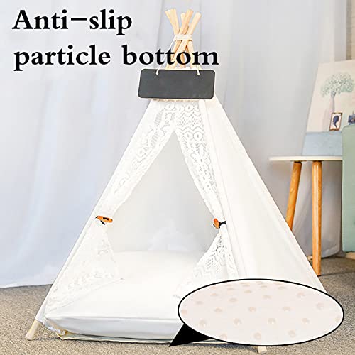 Pets Teepee, Pet Wigwam, Tienda de Lona de algodón portátil Tienda extraíble y Lavable Tienda de Tetas,5