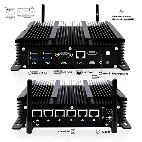 Pfsense Box Core I3 7167U, Mini PC for Linux Firewalls Network Security Server VPN Router, HDMI 4×USB3.0,WI-FI,RS232 COM,Mini Computer 6 LAN,8G RAM 256G SSD