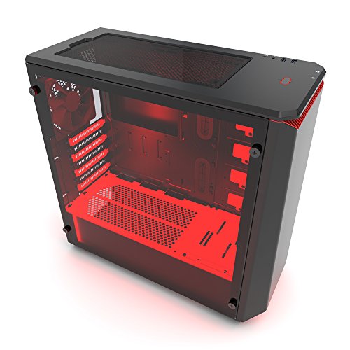 Phanteks - Eclipse p400 Midi- Tower, Tempered Glass - Schwarz/Rot
