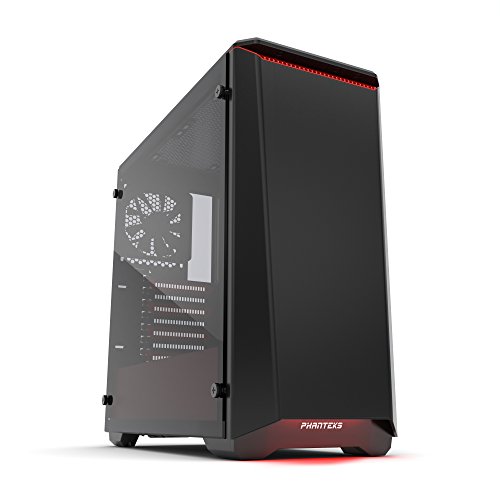 Phanteks - Eclipse p400 Midi- Tower, Tempered Glass - Schwarz/Rot