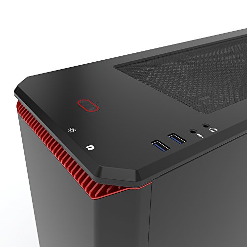 Phanteks - Eclipse p400 Midi- Tower, Tempered Glass - Schwarz/Rot