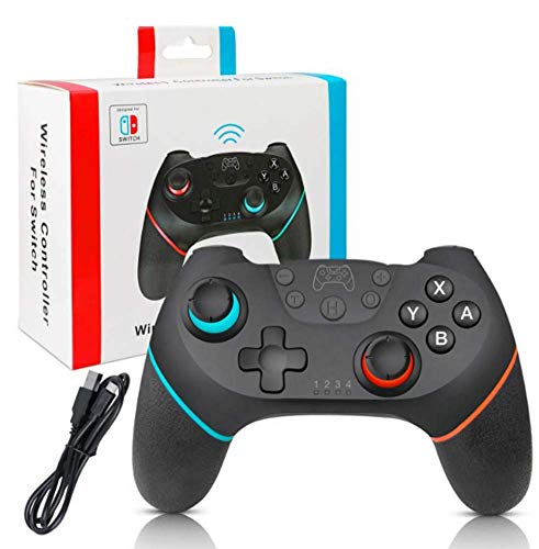 Phil Beauty Gamepad inalámbrico Bluetooth Controlador de Joystick Adecuado para la Consola Nintend Switch Pro Mango de 6 Ejes Control Libre, señal de conexión Estable,Azul