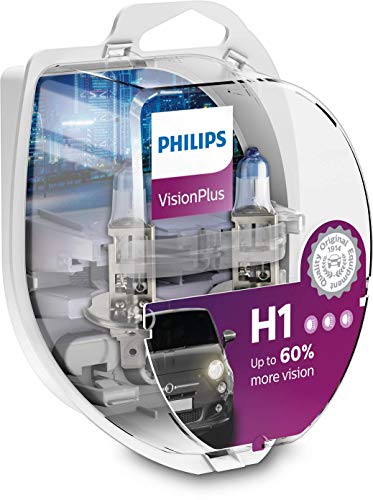 Philips 12258VPS2 VisionPlus - Bombillas H1 para faros delanteros (2 unidades)