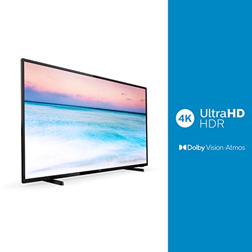 Philips 70PUS6504/12 Televisor 4K UHD de 178 cm (70 Pulgadas) (4K UHD, P5 Picture Engine, Dolby Vision, Dolby Atmos, HDR 10+, Saphi Smart TV, HDMI, USB), Color Negro (Modelo de 2019/2020)