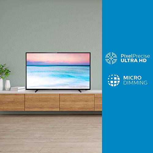 Philips 70PUS6504/12 Televisor 4K UHD de 178 cm (70 Pulgadas) (4K UHD, P5 Picture Engine, Dolby Vision, Dolby Atmos, HDR 10+, Saphi Smart TV, HDMI, USB), Color Negro (Modelo de 2019/2020)