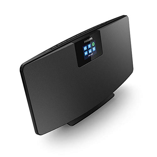 Philips M2805/10 Radio Internet, Despertador Radio (Dab+, WiFi, Bluetooth multisincronización, Spotify Connect, Función de Alarma, Sonido estéreo, Pantalla TFT) - Color Negro, Modelo de 2020/2021