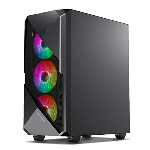 Phoenix - Caja Ordenador, Gaming, Semitorre ATX, Cristal Templado, con 1 Ventilador Trasero RGB y Controlador ARGB Preinstalada, Filtro Anti-polvo, Compatible con Placas ARGB 3 Pines