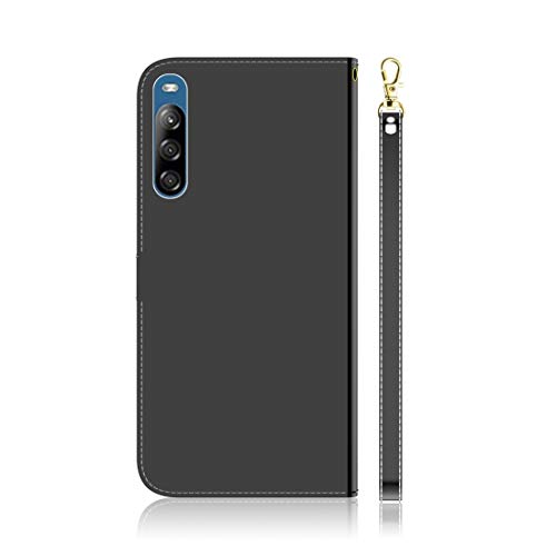 PHONETABLETCASE+ / for Compatible with Sony Xperia L4 Lmitated Mirror Surface Horizontal Flip Funda de Cuero con Soporte y tragamonedas de Tarjetas y Billetera y cordón,Protección de la Cubierta de l