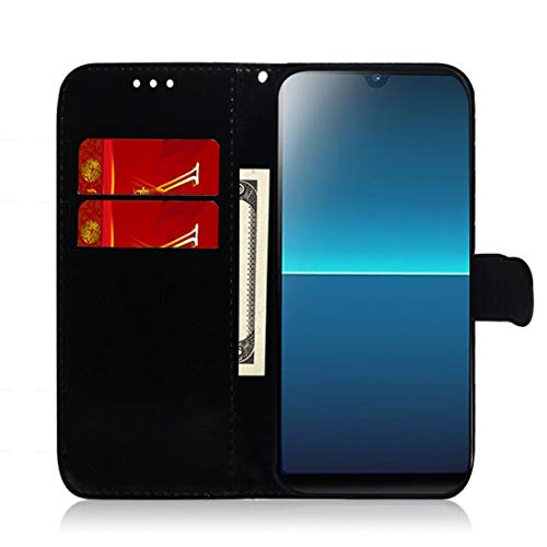PHONETABLETCASE+ / for Compatible with Sony Xperia L4 Lmitated Mirror Surface Horizontal Flip Funda de Cuero con Soporte y tragamonedas de Tarjetas y Billetera y cordón,Protección de la Cubierta de l
