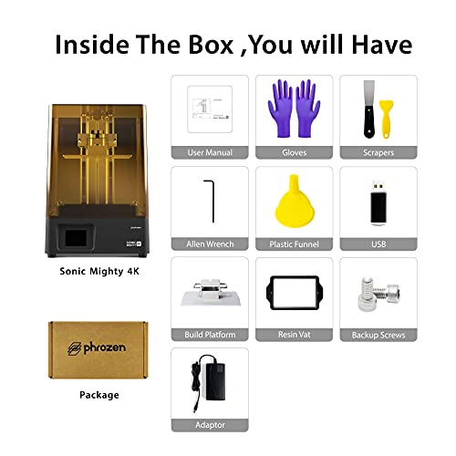 PHROZEN Sonic Mighty 4K - Impresora 3D con resina, pantalla LCD de 9,3 pulgadas, 4K, Monocromo, iluminación UV ParaLED, gran volumen de impresión, fabricada en Taiwán