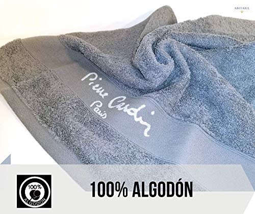 Pierre Cardin - Juego de 3 Toallas PC Logo - Tocador, Lavabo y Ducha - Gris Antracita