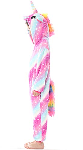 Pijama de unicornio para carnaval, Halloween, mono, animal, cosplay, con capucha, para adultos, Star Unicornio-2 (niño), 140