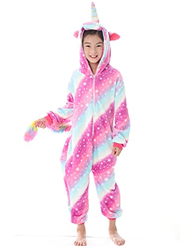 Pijama de unicornio para carnaval, Halloween, mono, animal, cosplay, con capucha, para adultos, Star Unicornio-2 (niño), 140