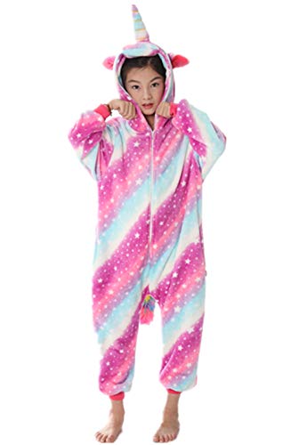 Pijama de unicornio para carnaval, Halloween, mono, animal, cosplay, con capucha, para adultos, Star Unicornio-2 (niño), 140
