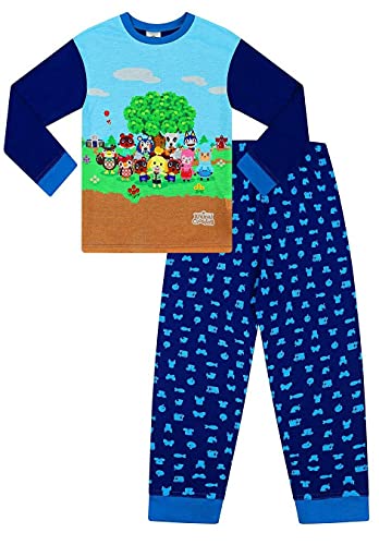Pijama largo para niños con diseño de animales cruzados