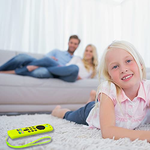Pinowu Firestick - Funda para mando a distancia Firetv Stick (3ª generación), funda de silicona antideslizante a prueba de golpes con correa de muñeca para TV Stick 2021 (verde y turquesa)