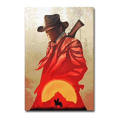 Pintura sobre lienzo 60x90cm sin marco Red Dead Redemption2 Juego Wall Art Print Pintura decorativa pared para sala de estar