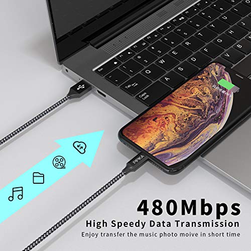 PIPIKA Cable Cargador iPhone, [2pack 1M] MFI Cable Lightning Carga Rápida Trenzado de Nylon Cargador iPhone Compatible con iPhone 12 Mini/12 Pro Max/11/11 Pro MAX/XR/XS/X/8 Plus/7/6s/6 Plus/5s /5/SE