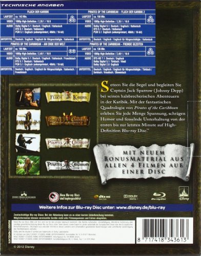 Pirates of the Caribbean 1-4 Collection - Die Piraten-Quadrologie [Alemania] [Blu-ray]