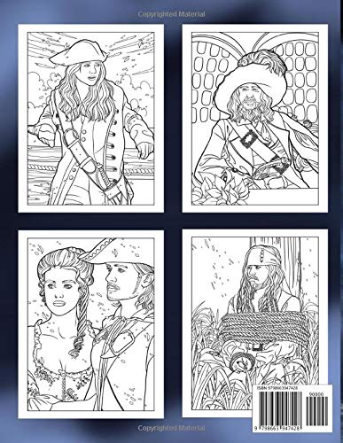 Pirates Of The Caribbean Coloring Book: High Quality Coloring Books For Adults Relaxation And Stress Relief