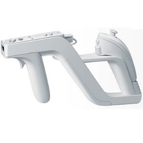 Pistola Zapper para Nintendo Wii para Insertar el Mando Remote y Nunchuck Color Blanco