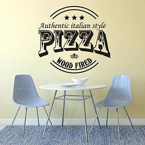 Pizzeria Logo ventana cartel pared arte pegatina restaurante Pizza pared calcomanía cartel extraíble pared pegatina otro color 42x39cm
