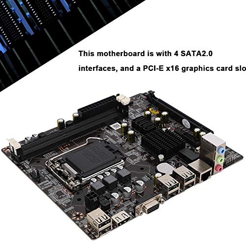 Placa Base DDR3 1600 LGA 1150 con HDMI SATA 2.0 USB 2.0, Placa Base SATA 2.0, Compatible con Salida Dual VGA + HDMI, Memoria de Escritorio DDR3 Placa Base 1066/1333/1600